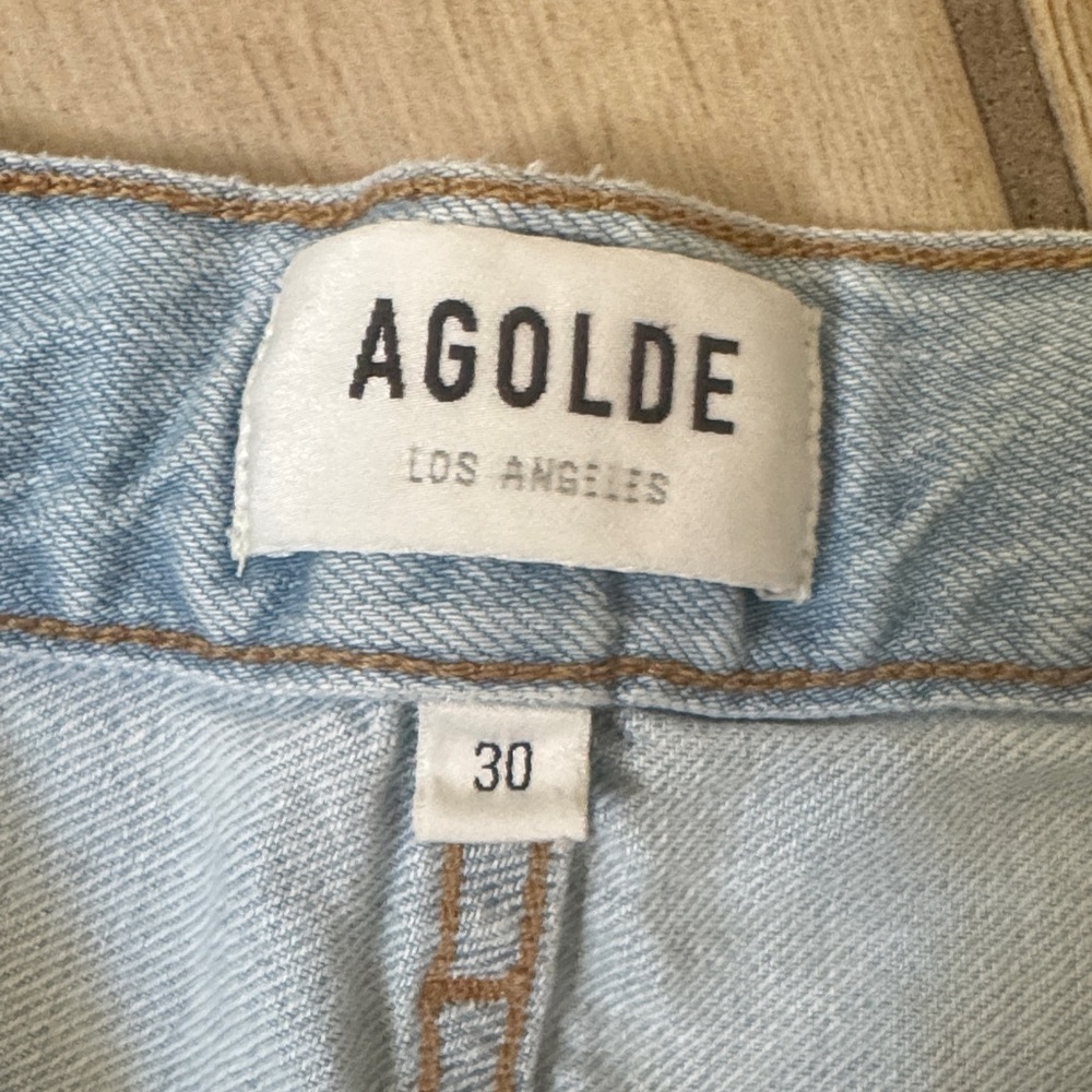 Agolde Women's Light Blue Straight Leg Jeans / E66 - Picture 4 of 5
